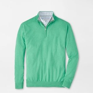 Peter Millar Men's Prickly Pear Crest Crown Cotton Silk Blend 1/4 Zip Sweater